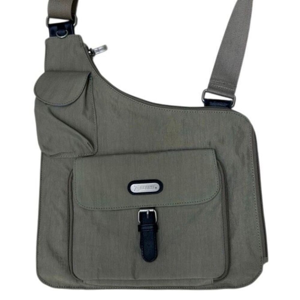 Zealand Crossbody Messenger Purse Bag Women's Tan Olive Nylon Travel Adjustable